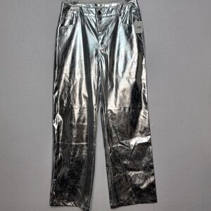 ALTER'D STATE Shiny Silver Metallic Pants Size L. #858‎